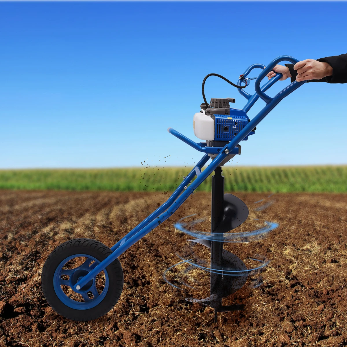 63cc 3hp Gas Powered Post Hole Digger Earth Auger Borer Ground