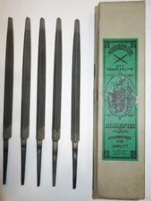 5 x Vintage Nicholson 03807 6" Regular Taper File - Made in USA Hand Files
