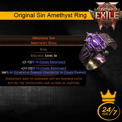 Original Sin Amethyst Ring | Path of Exile 2 | Dawn of the Hunt SC