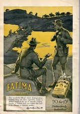 1913 Fatima Original tobacco cigarette ad - Extremely Rare Building a bridge