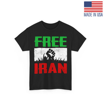 Free Iran T-Shirt, Iran Flag Freedom Love Iranian Women Men T-Shirt Reprint