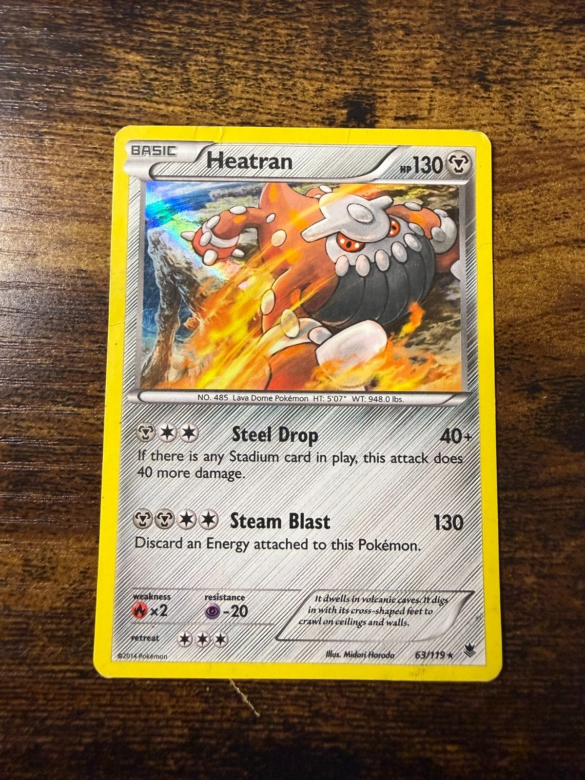 Heatran 63/119 XY - Phantom Forces Holo DMG