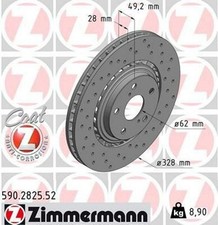 2x ZIMMERMANN Sport Coat Z Disque de frein Avant pour TOYOTA SIENNA (ASL3, GSL3)
