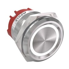 22mm Latching Push Button Switch 12V On Off Stainless Steel Sliver Shell-White