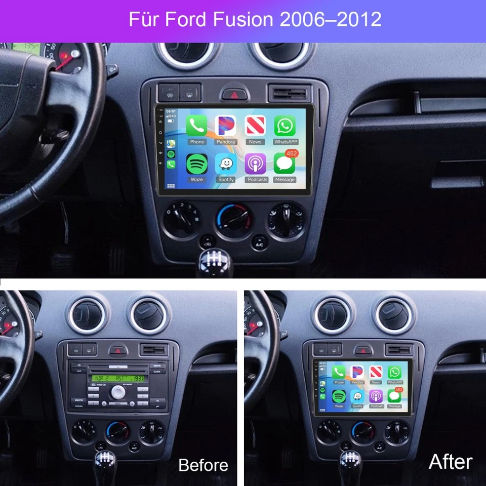 Für Ford Fusion 2006-2012 2+64GB Android 15.0 Autoradio Navi WIFI GPS BT Carplay - Bild 4 von 4
