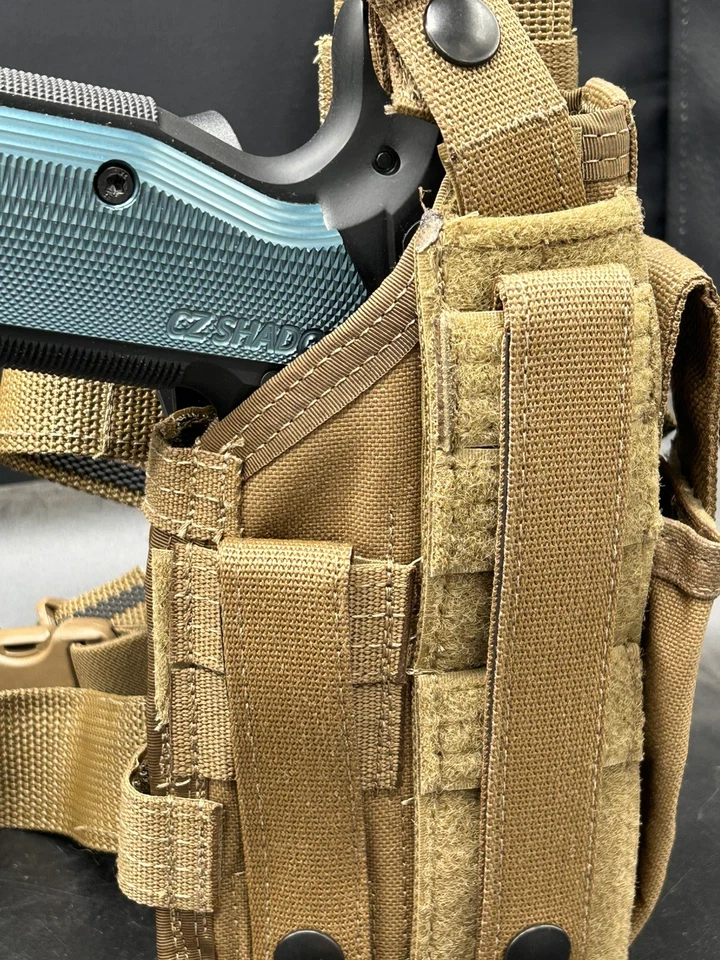 Blackhawk Omega tactical Thigh Holster for CZ Shadow 2 W/ Light TLR X300 - Image 2 of 4