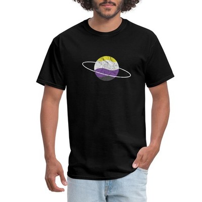 Non Binary Enby Flag Retro Planet Pride Men's T-Shirt