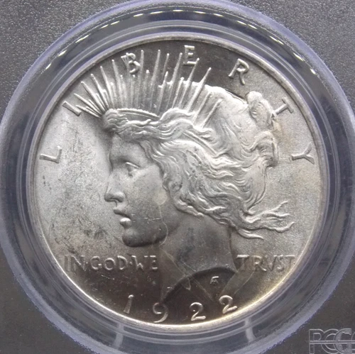 1922 "P" Peace SILVER Dollar $1 PCGS MS63 #328 Uncirculated BU Unc ECC&C, Inc.