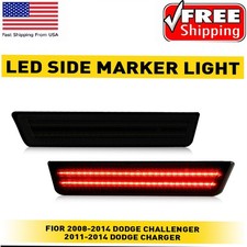 Fit 2008-2014 Dodge Challenger Smoke Rear Side Led Markers Signal Lights 2pcs
