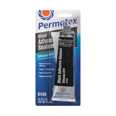 Permatex 81158 Black Silicone Adhesive Sealant, 3 oz. Tube, Pack of 1 3 oz.