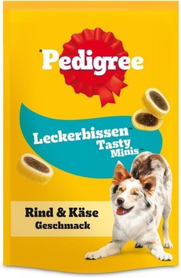 Pedigree Leckerbissen Mini Happen Kleine Hundekekse Hundefutter Rind Käse 6x140g