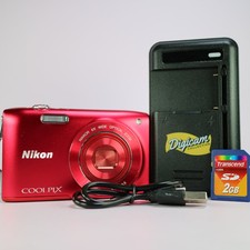 Nikon fotocamera digitale Coolpix S3200 16,0 megapixel rossa testata *leggi*