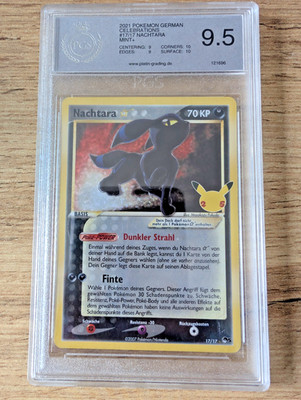 Pokemon Nachtara Goldstar 25th Celebrations PGS 9.5 ähnlich PSA Deutsch