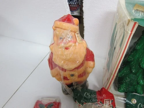 Vintage Gurley Novelty Christmas Candles Snowman Santa Angel Trees Lot of 14 image 3