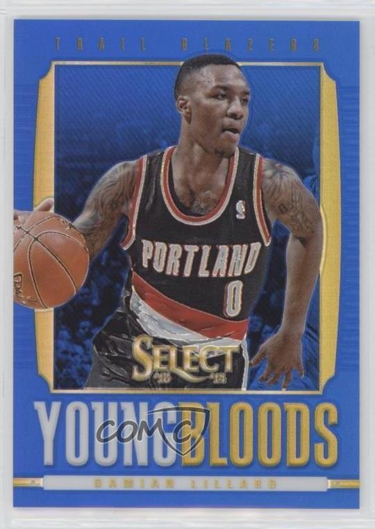 2013-14 Panini Select Young Bloods Blue Prizm 23/49 Damian Lillard #6 5ir