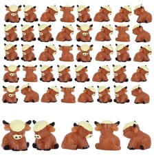 25pcs Mini Highland Cow Figurines, Resin Miniature Highland Cow Statues Cute ...