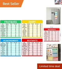 Diet Cheat Sheet Quick Guide Fridge Magnet Reference Charts for Kitchen,6 * 5...