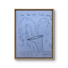 11"x14" Whimsical Drawing   Paper Original Art Expressionism Abstract  Home Art