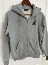 New Balance Sweat à capuche zippé homme gris taille S, logo, poches
