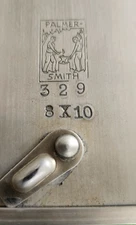 Palmer-Smith Hammered Leaf Stainless Steel 329  Frame Silver Metal Glass 8 x 10"