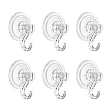 VEVOR Suction Cup Hooks 6 Pack 2.76 x 3.54 x 1.57 in Heavy Duty Holder for Glass