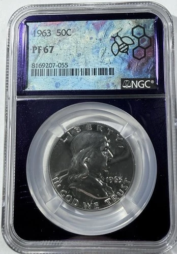 1963 50C Benjamin Franklin Half Dollar NGC Grade PF 67