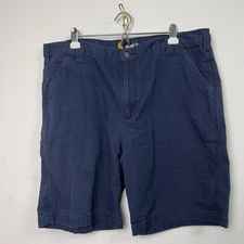 Carhartt Shorts Mens 40 Navy Blue Relaxed Fit Utility Side Pocket Workwear