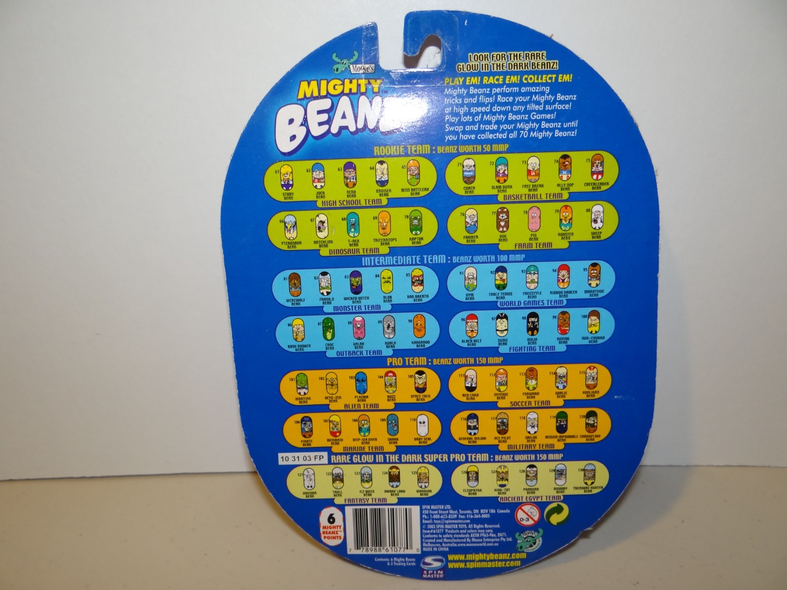 2003 Mighty Beanz Series 2 - New in Sealed Package! 6 Beanz &3 Trading Cards!