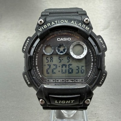 Casio W-735H Watch Men 45mm Digital Black Vibration Alarm Chrono New Battery FTG
