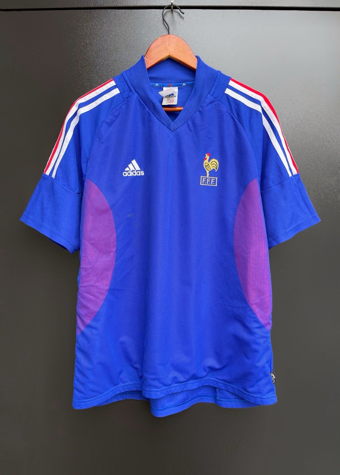 Vintage France Team 2002 2004 Home Football Shirt SOCCER Jersey adidas sz ~L men