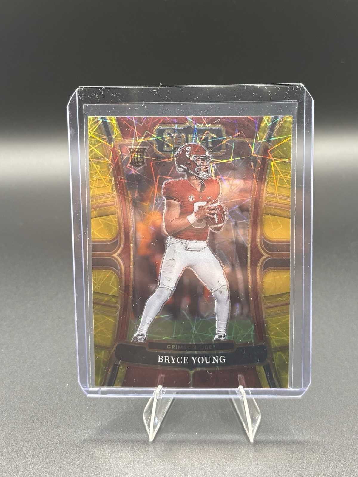 2023 Panini Select Draft Picks #1 Bryce Young RC Gold Lazer Prizm Alabama