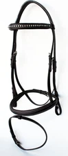 Horse English Padded Leather Show Bridle Crystal Bling  Jumping Hunter 803R42