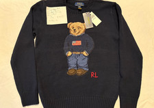 NEW Polo Ralph Lauren Flag Bear Cotton Sweater Size US Boys L 467