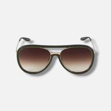 Barton Perreira Women's Green Fossett Aviator Sunglasses 59-17-144