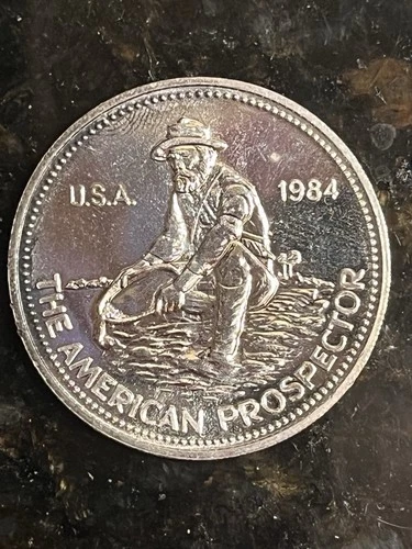 Silver 1oz Fine .999 Silver Round The AMERICAN PROSPECTOR 1984 Coin