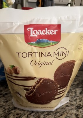 Loacker Tortina Mini Original Milk Chocolate Enrobed Wafer W Hazelnut 15.87  Oz