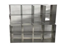 (2) Lab 8-Place SS Horizontal Cryo Freezer Rack w/One Handle 2x4 Holds 16 5x5x2”