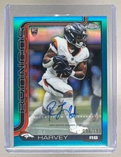 RJ Harvey 2025 Topps Chrome #RA-RH Aqua Refractor Auto RC /199 Rookie
