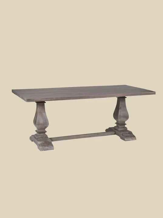 Solid Mango Wood Industrial Dining Table Walnut Finish 6 Sizes - Image 4 of 4