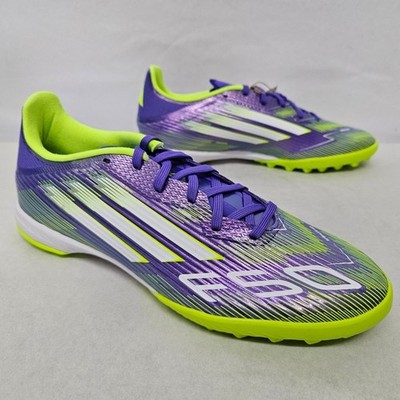 Adidas F50 League TF Soccer Cleats JH7724 Purple Rush Lucid Lemon