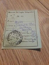 POSTE ITALIANE RICEVUTA VAGLIA TELEGRAFICO