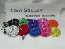 Wholesale Lot: 3FT 1M FLAT Braided micro USB to USB Charger Cables