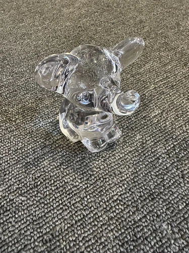 Clear Crystal Elephant Adorable Ears And Trunk Figurine Daum France