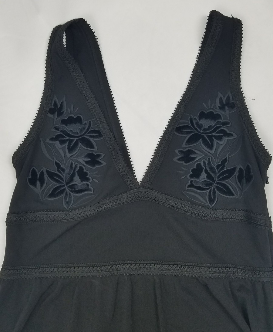 DKNY women S sleeveless v-neck black dress high waist embroidery prom homco View 2
