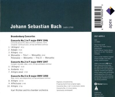 BACH: Brandenburg Concertos 1, 2, 5 / Karl Richter [1950s