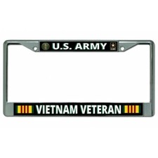 army vietnam veteran flag military chrome license plate frame made in usa