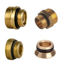 Doppel Nippel mit o-ring 3/4" x 1/2" AG Messing Eurokonus Klemmringverschraubung