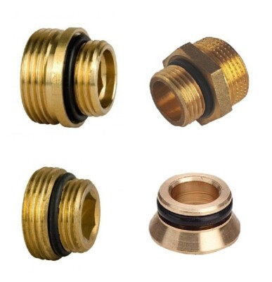 Doppel Nippel mit o-ring 3/4'' x 1/2'' AG Messing Eurokonus Klemmringverschraubung
