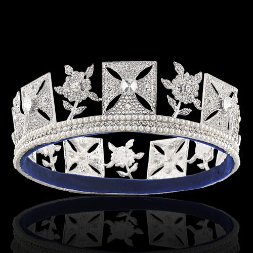 Corona rotonda 6,7"" grande cristallo oro regina regina regina ballo di nozze principessa - Foto 49 di 52