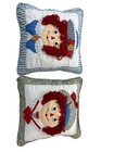 Raggedy Ann & Andy Pillows •  Applause •  Retro 3D Kids Decor  • 13" X 13"